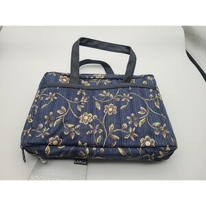 Inspirio Floral Woven Blue Bible Book Cover Travel Handle Pocket Zondervan Large